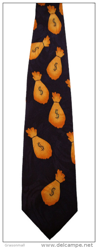 Money Bag Silk Cartoon Novelty Fancy NECK TIE - Other & Unclassified