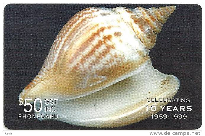 SOLOMON ISLANDS $50 SHELL SHELLS 1999 PIN 1ST ISSUE 1 YEAR TYPE ONLY THICK PLASTIC READ DESCRIPTION !! - Islas Salomon