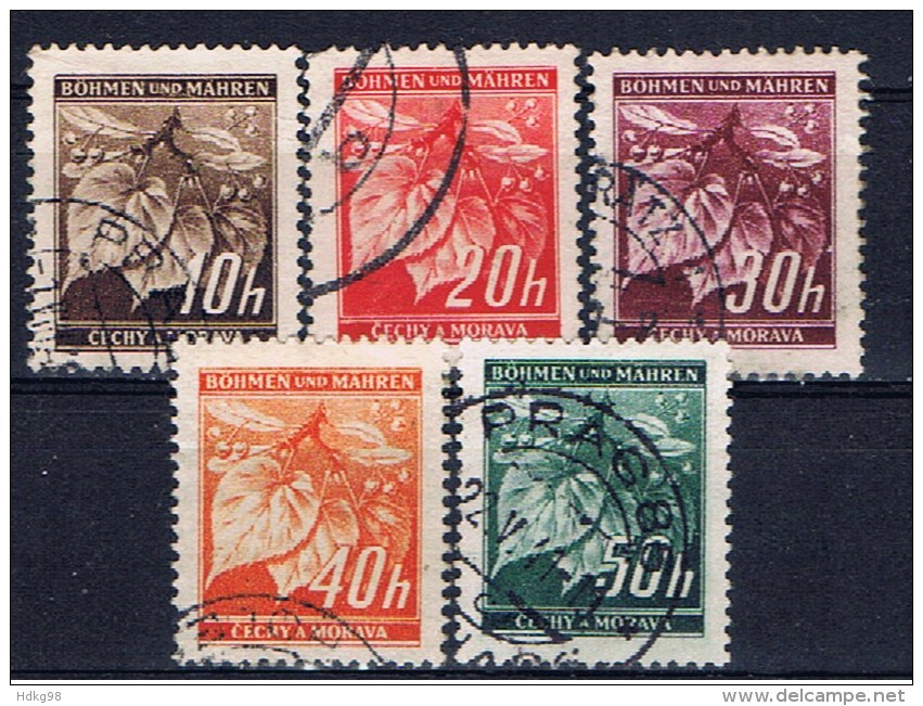 DR+ Böhmen Und Mähren 1939 1940 Mi 21-22 24 38 55 Linde - Used Stamps