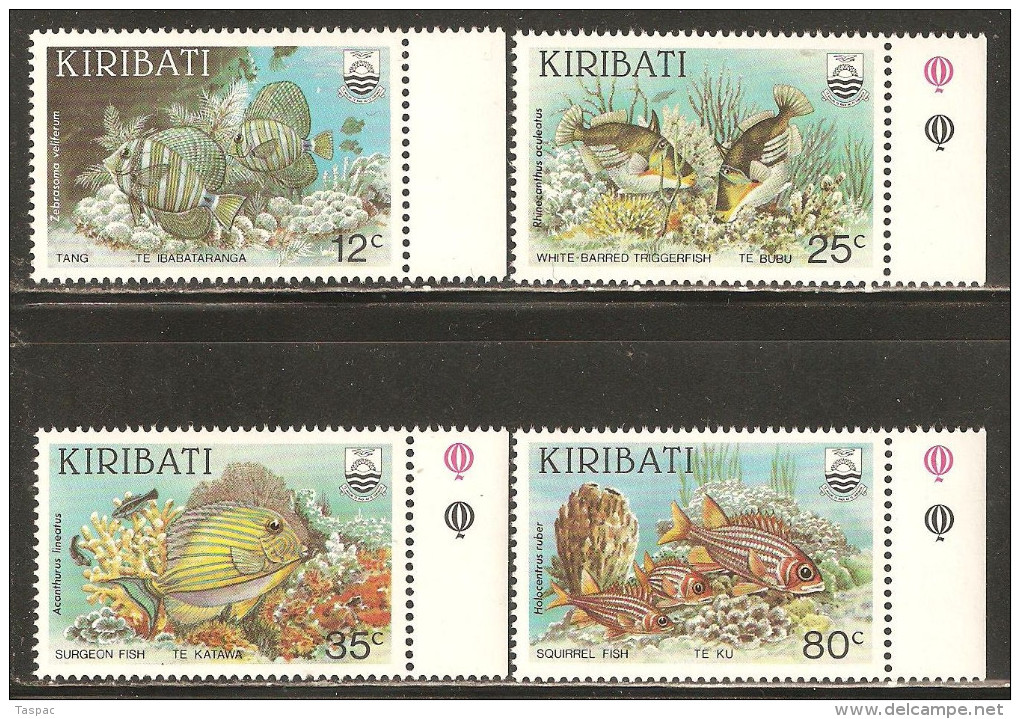 Kiribati 1985 Mi# 451-454 ** MNH - Reef Fish - Kiribati (1979-...)