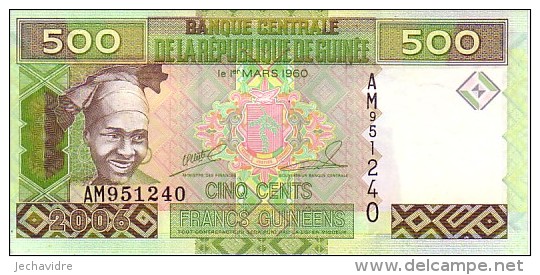 GUINEE   500 Francs Guinéens  Emission De 2006    Pick 39     ***** BILLET  NEUF ***** - Guinée