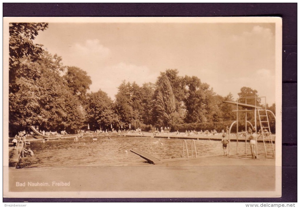 AK:BAD NAUHEIM - FREIBAD- Karte Gel. 1942 - Bad Nauheim