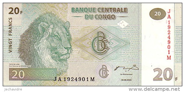 CONGO   20 Francs  Daté Du 30-06-2003    Pick 94     ***** BILLET  NEUF ***** - República Del Congo (Congo Brazzaville)