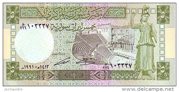 SYRIE   5  Syrian Pounds   Daté De 1991    Pick 100 E         ***** BILLET  NEUF ***** - Syrie