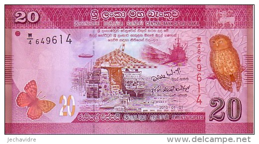 SRI LANKA   20 Rupees   Daté Du 01-01-2010          ***** BILLET  NEUF ***** - Sri Lanka