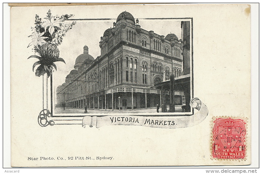 Sydney Victoria Markets Star Photo Undivided Back Stamped But Not Used - Sydney