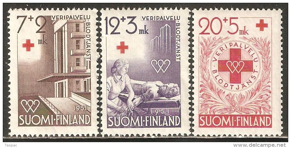 Finland 1951 Mi# 392-394 ** MNH - Finnish Red Cross - Unused Stamps