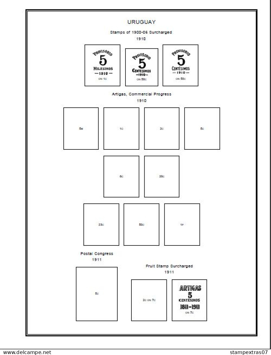 URUGUAY STAMP ALBUM PAGES 1856-2011 (358 Pages) - Engels