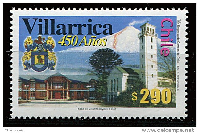Chili ** N° 1632 - 450e Ann. De La Ville De Villarrica Prix 0,90 € + Port - Chili