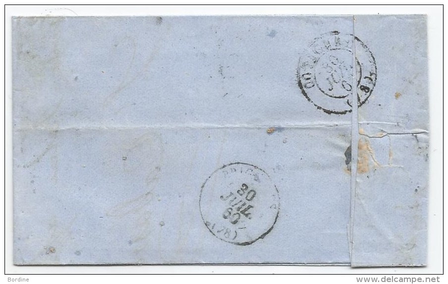 - Lettre - VAR - BRIGNOLLES - PC.529 S/TPND N°14 Ah Variété "POSTFS" + Càd T.15 - 1860 - 1853-1860 Napoléon III