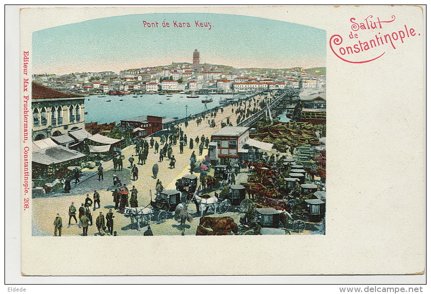 Constantinople  Salut Pont De Kar Keuy Max Fruchtermann 208 Couleur - Turkije