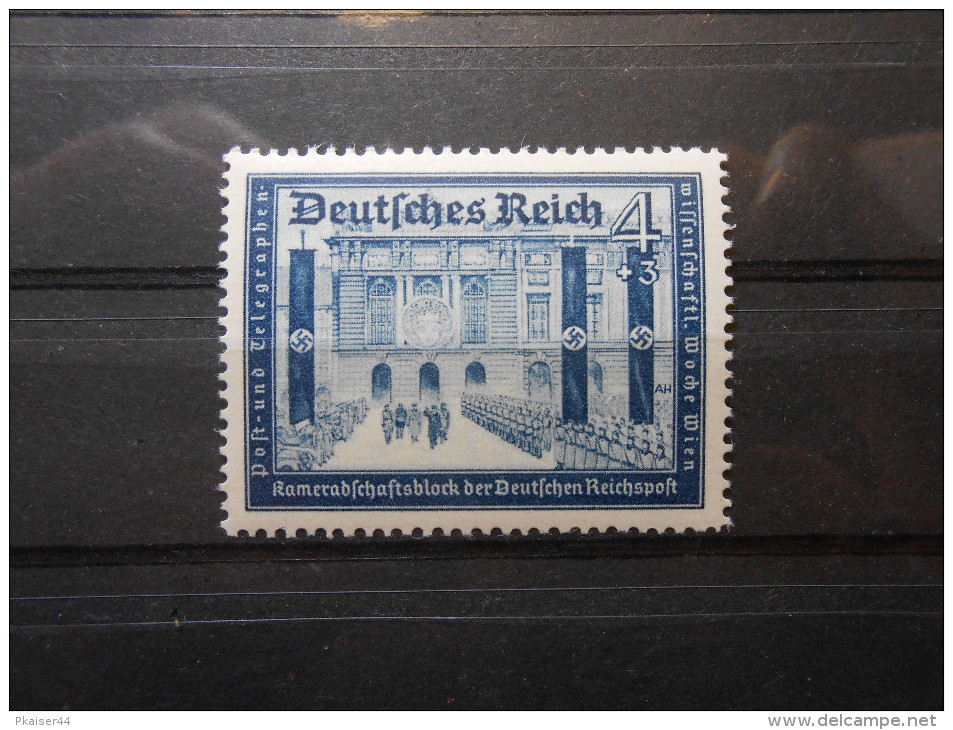 D.R.Mi 703  4+3Pf** Dkl.graublau  - Deutsche Reichspost 1939 - Unused Stamps