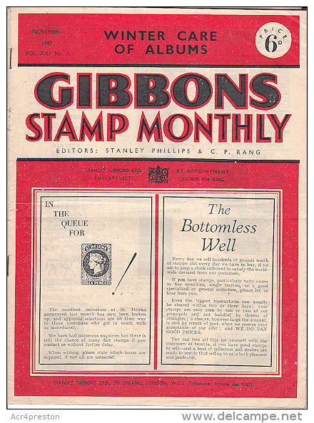 Sg02 GIBBONS STAMP MONTHLY, 1947 November,  Good Condition - English (from 1941)