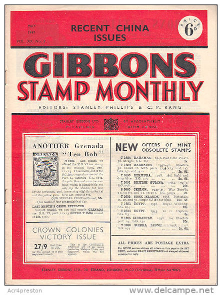 Sg08 GIBBONS STAMP MONTHLY, 1947 May,  Good Condition - English (from 1941)