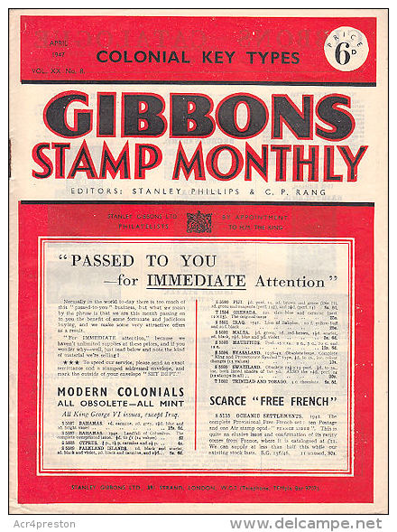 Sg09 GIBBONS STAMP MONTHLY, 1947 April,  Good Condition - English (from 1941)