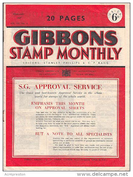 Sg11 GIBBONS STAMP MONTHLY, 1947 February,  Good Condition - Anglais (àpd. 1941)