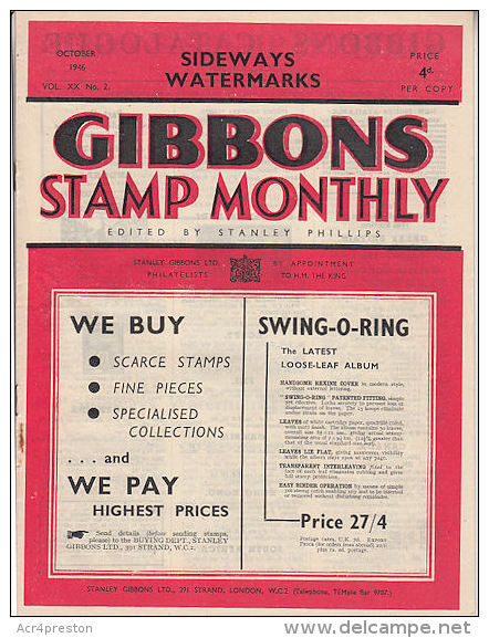 Sg15 GIBBONS STAMP MONTHLY, 1946 October,  Good Condition - English (from 1941)