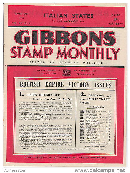 Sg16 GIBBONS STAMP MONTHLY, 1946 September,  Good Condition - English (from 1941)