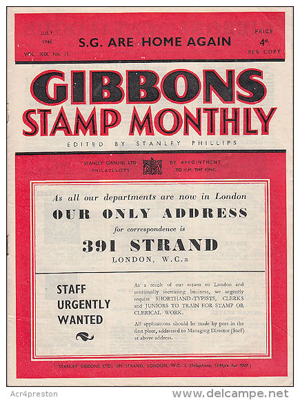 Sg18 GIBBONS STAMP MONTHLY, 1946 July,  Good Condition - English (from 1941)