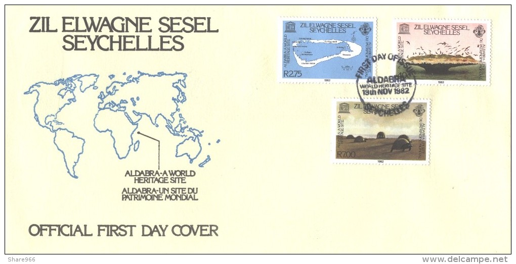 Seychelles - FDC 1982 - Aldabra - World Heritage Site - Seychelles (1976-...)