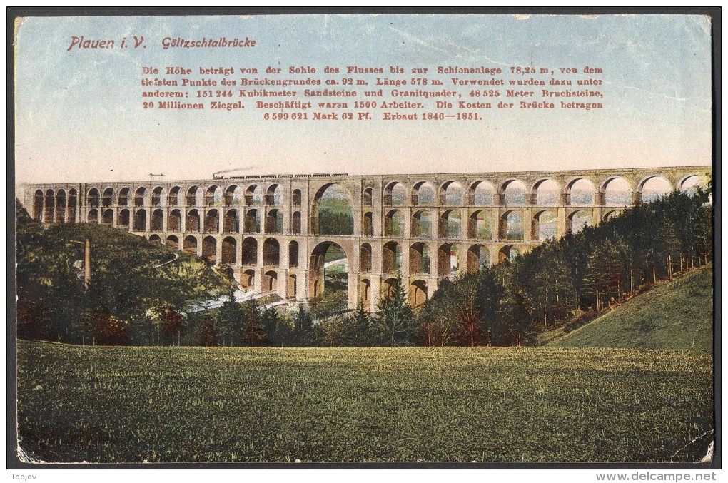 GERMAN - REICH - PLAUEN & GOLTZSCHTALBRICKE - TRAINS BRIDGE - 15. II 1920 - Plauen