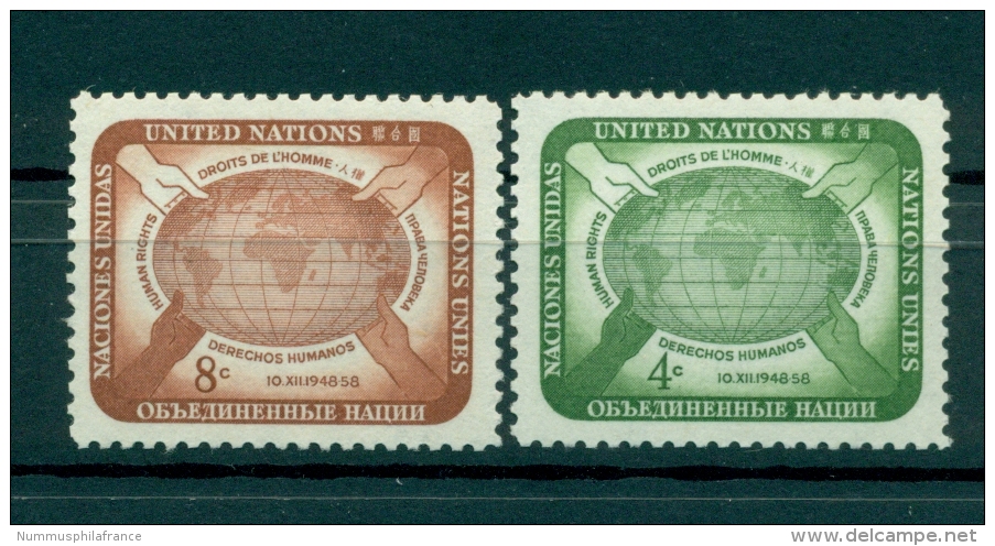 Nations Unies New York 1958 - Michel N. 74/75 - Droits De L'Homme - Unused Stamps