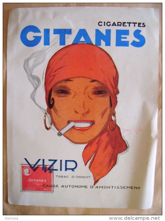 Publicité Pour Cigarettes Recto-verso : Gitanes Vizir / Balto  -  1937 - Tabac - Jean D'Ylen - Francis Kay - Dokumente