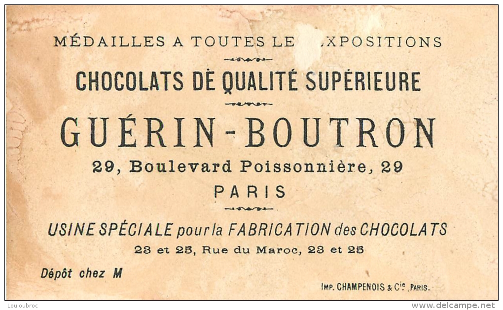 CHROMO CHOCOLAT  GUERIN BOUTRON  BOUQUET DE  FETE  EDIT IMP CHAMPENOIS - Guerin Boutron