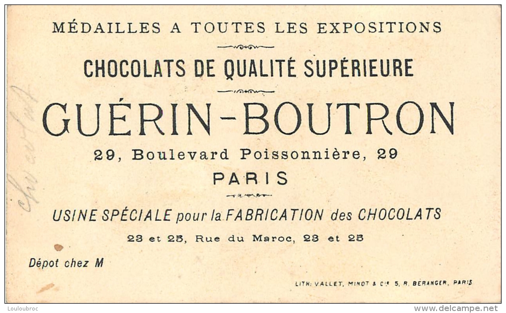 CHROMO CHOCOLAT  GUERIN BOUTRON  LA JACINTHE ET LE VOLUBILIS  VALLET ET MINOT - Guérin-Boutron