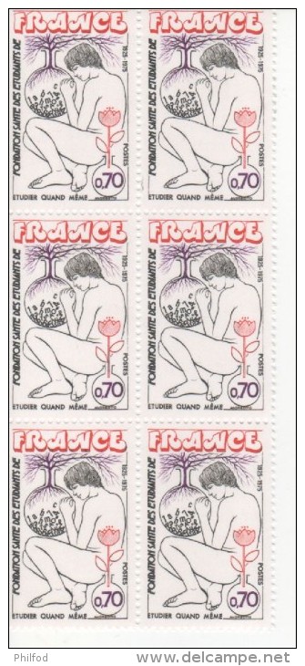 1975- Fondation Santé Des étudiants - Bloc De 6 Timbres N° 1845 - Andere & Zonder Classificatie