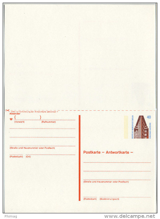 2 ENTIERS POSTKARTE ALLEMAGNE RFA BERLIN CHILEHAUS HAMBURG - Postcards - Mint