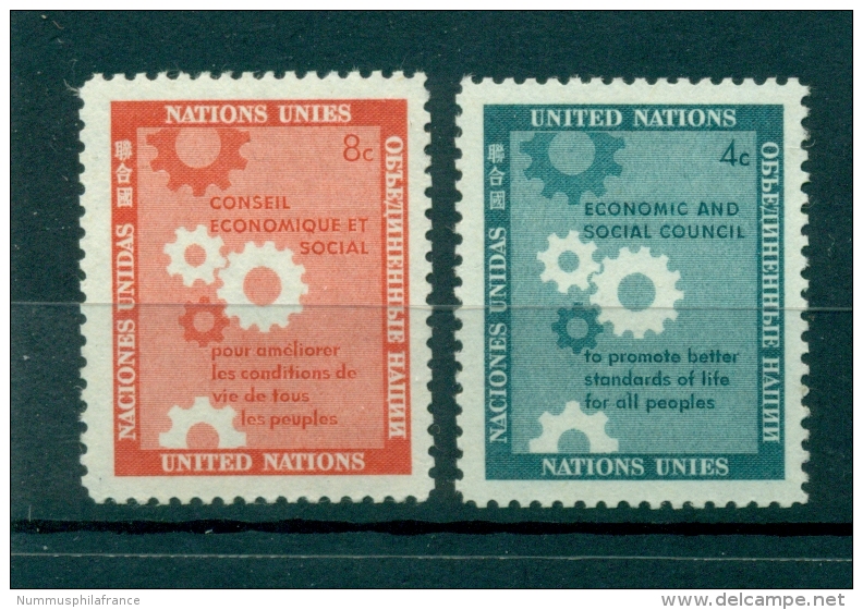 Nations Unies New York 1958 - Michel N. 72/73 - Journée Des Nations Unies - Ungebraucht