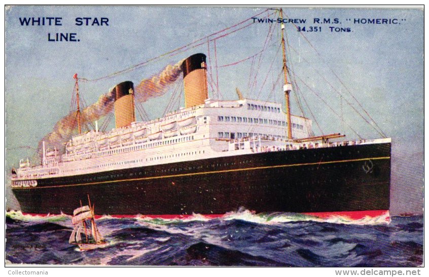 Passagierschepen   2 CP Scythia  Cunard Line  Homeric White Star Line - Steamers