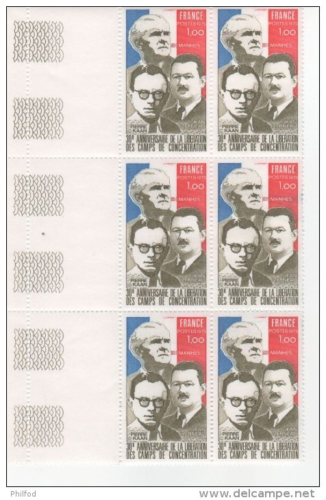 1975 -30e Anniv Libération Des Camps De Concentration  - Bloc De 6 Timbres N° 1853 - Sonstige & Ohne Zuordnung