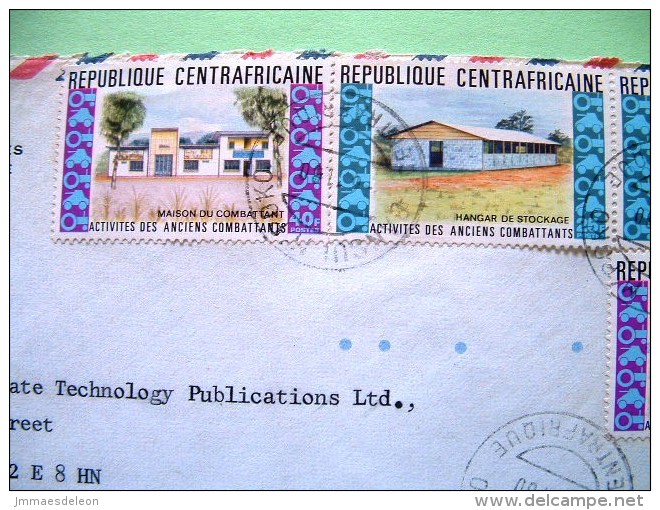 Central African Republic 1980 Cover To England - War Veterans - Tanks Tractors - Houses - Centrafricaine (République)