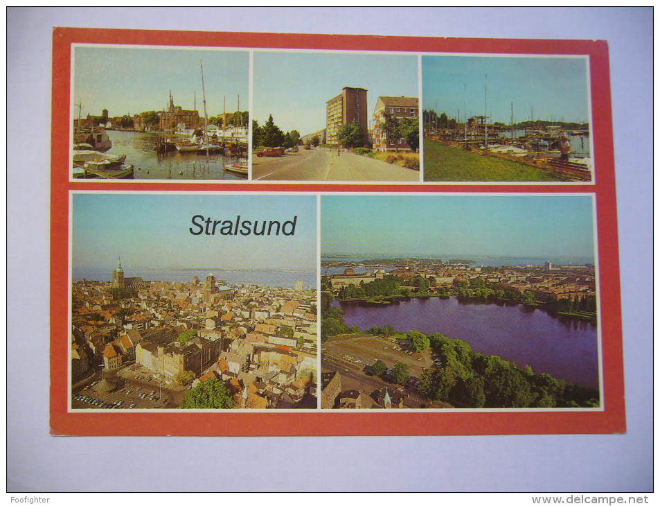 Germany: Stralsund - Blick Auf Den Hafen, Am Heinrich-Heine-Ring, Seglerhafen Des VEB Volkswerft, Übersicht - 1988 - Stralsund