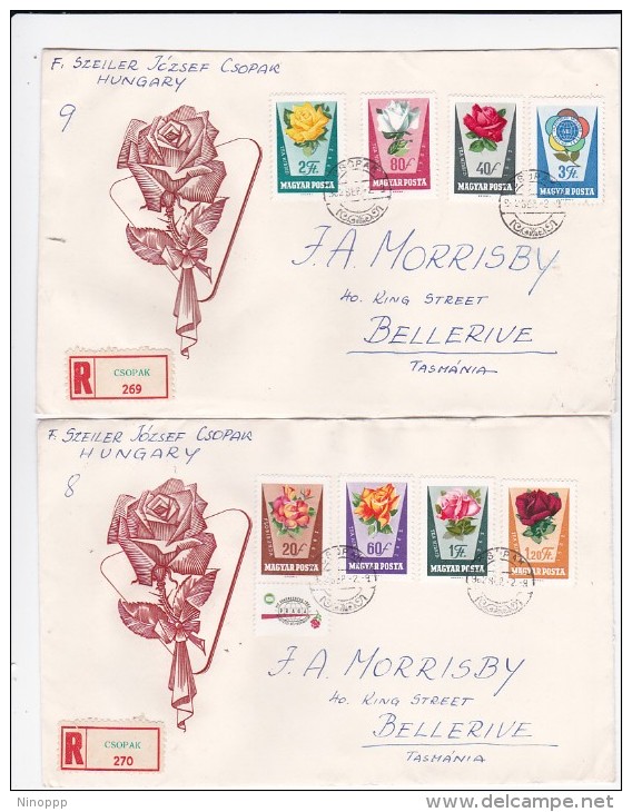 Hungary 1962 Flowers Registered FDCs - FDC