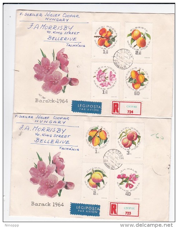 Hungary 1964 Flowers Registered FDCs - FDC