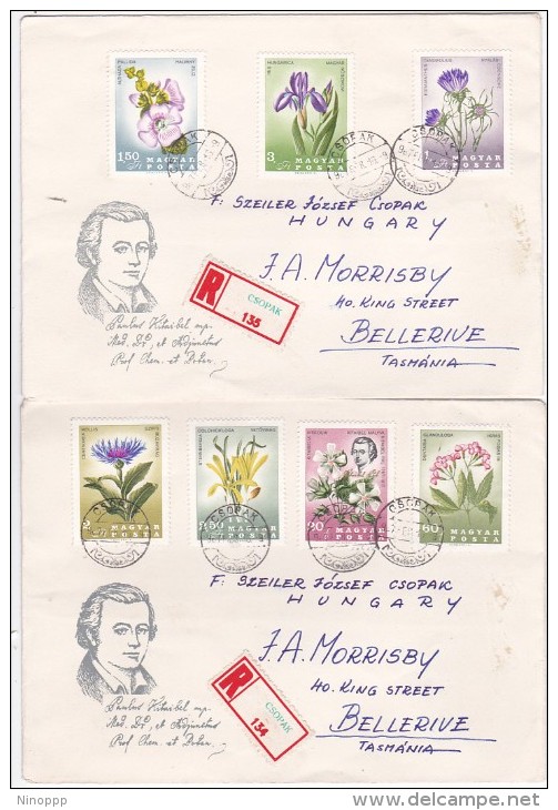 Hungary 1967 Flowers Registered FDCs - FDC