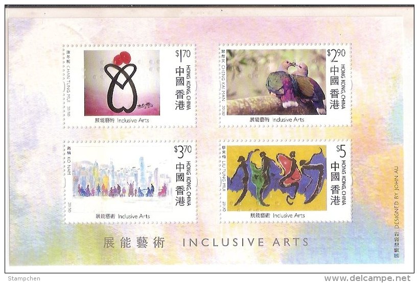 2013 Hong Kong Inclusive Arts Stamps S/s Bird Love Thanksgiving Dance Painting Art Photography Blind Braille Unusual - Nuovi