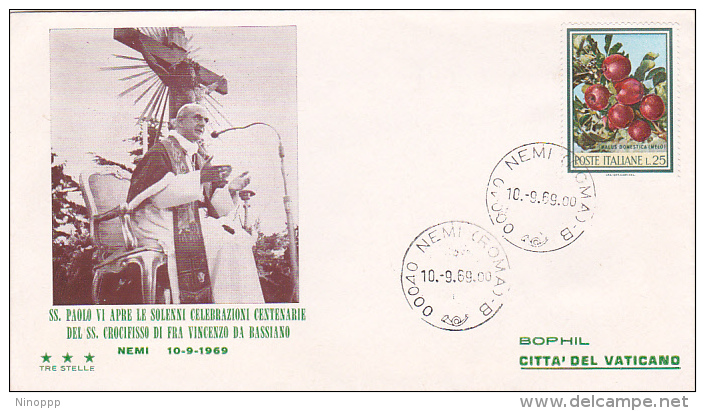 Vatican City 1969 Pope Visit Bassiano Souvenir Cover - Other & Unclassified