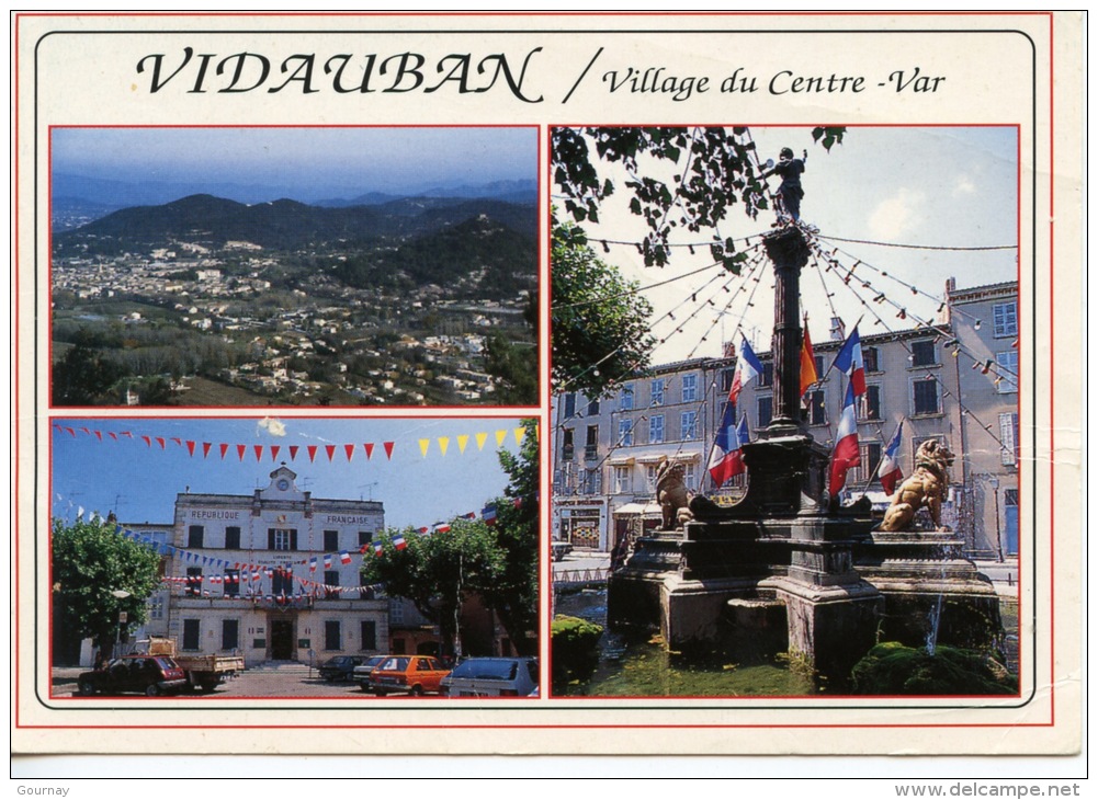 Vidauban : Village Du Centre Var - Multivues Jour De Fête Générale Aérienne Mairie Fontaine - Vidauban