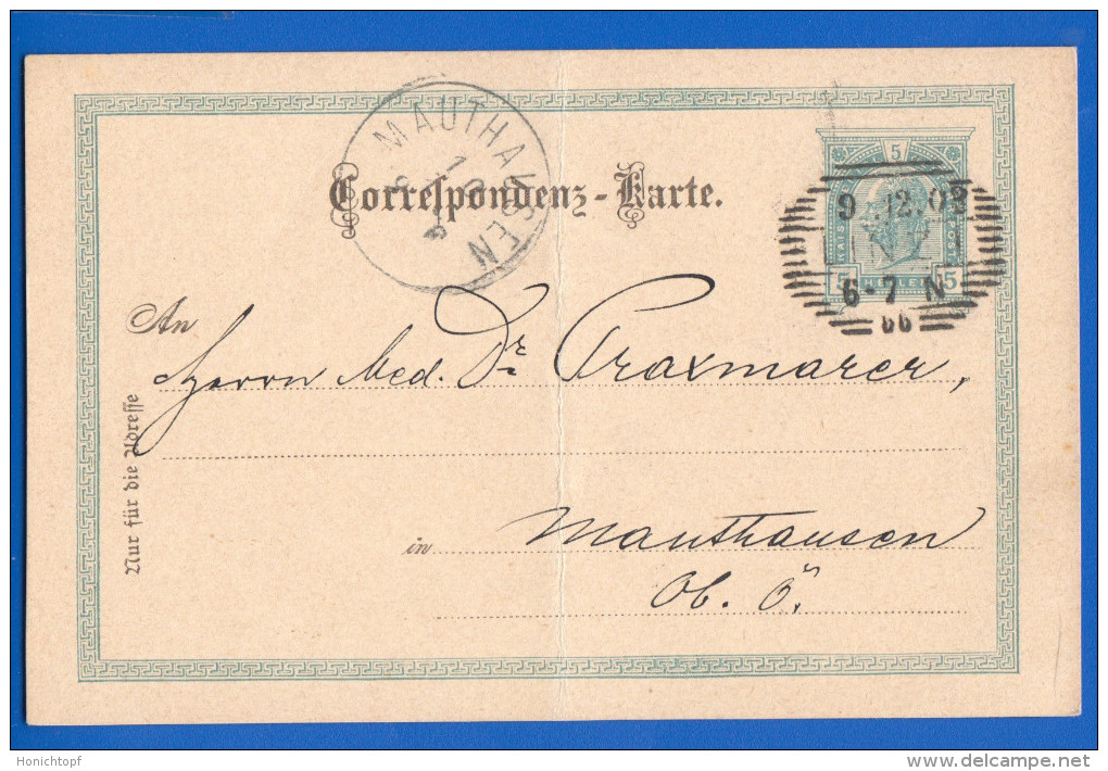 Österreich; Korrespondenz Karte 5 Heller; 1903 Stempel Mauthausen - Other & Unclassified