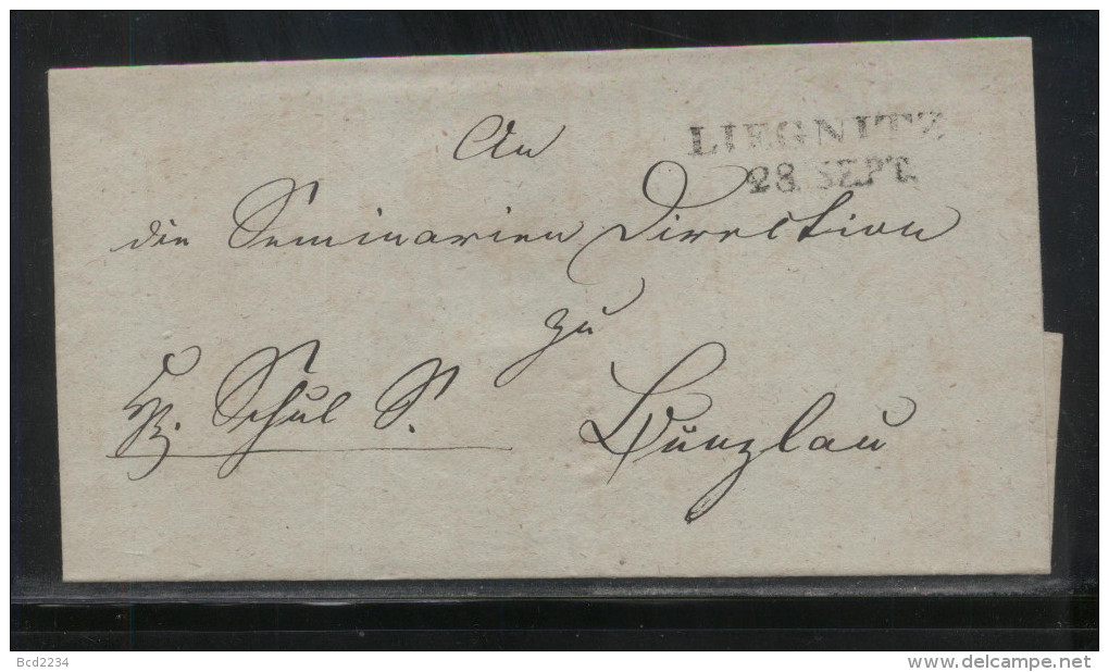 POLAND PRUSSIAN PARTITION ZONE STAMPLESS LETTER LIEGNITZ (NOW LEGNICA) TO BRESLAU (NOW WROCLAW) - ...-1860 Préphilatélie