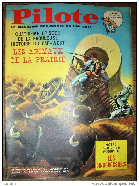 JOURNAL PILOTE ASTERIX 292 LES ANIMAUX DE LA PRAIRIE PILOTORAMA LES BISONS - Pilote