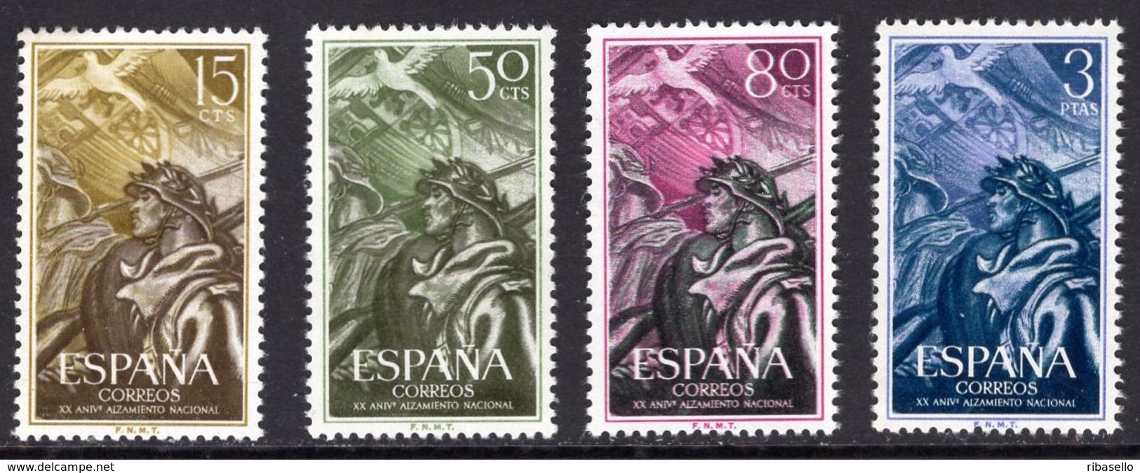 España 1956. Aniversario Alzamiento Nacional. ED 1187 / 1190. MNH. **. - Nuevos