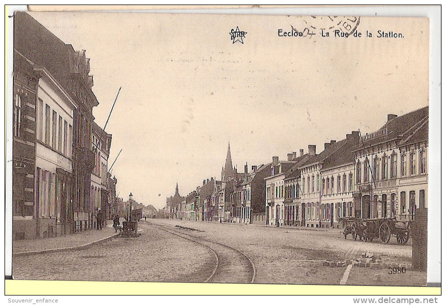 CPA Eecloo Eeklo La Rue De La Station Flandre Orientale Belgique - Eeklo