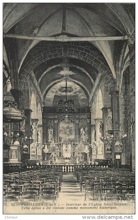 FOUGERES INTERIEUR DE L' EGLISE SAINT SULPICE - Fougeres