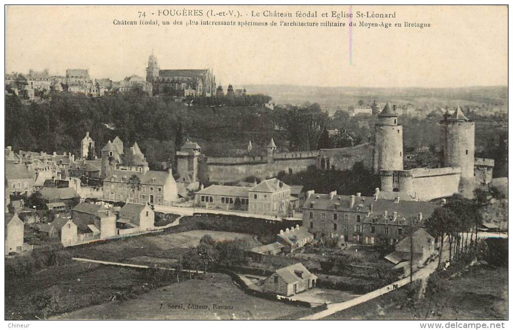 FOUGERES LE CHATEAU ET EGLISE  SAINT LEONARD - Fougeres