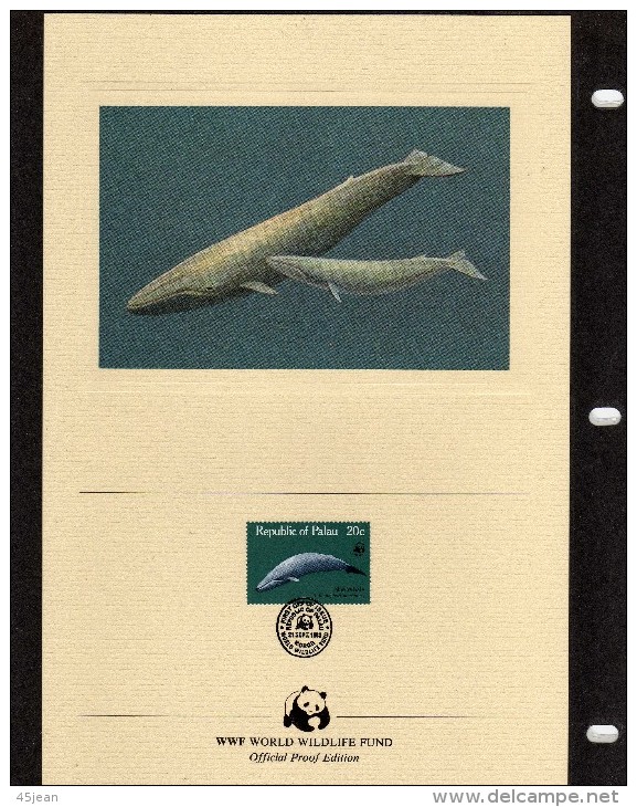 Palau WWF: 1983 Très Belle Série De Documents WWF (18 X 26,5 Cm) Baleines Cachalot En Danger - Wale